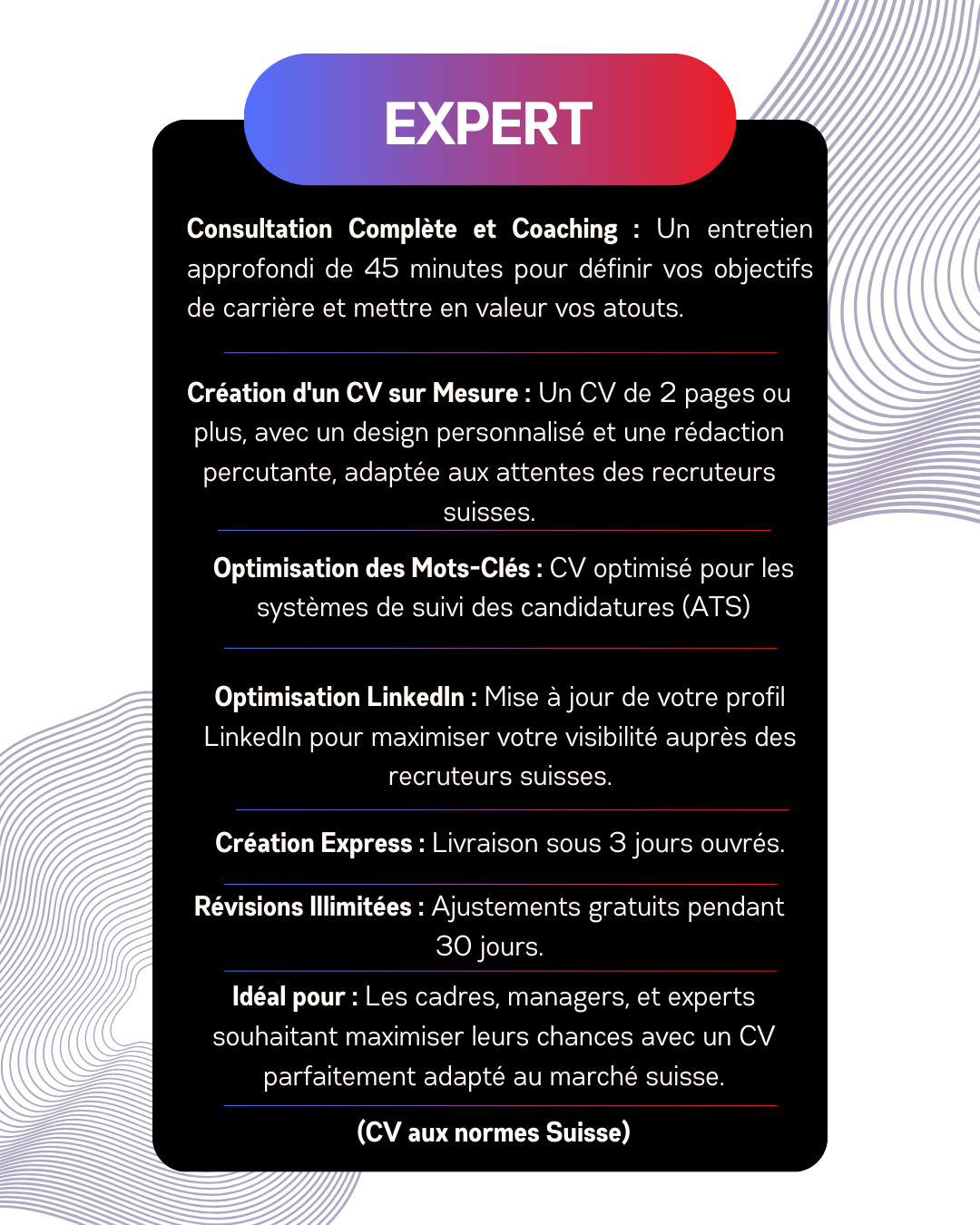 CV Formule Expert - Accompagnement complet